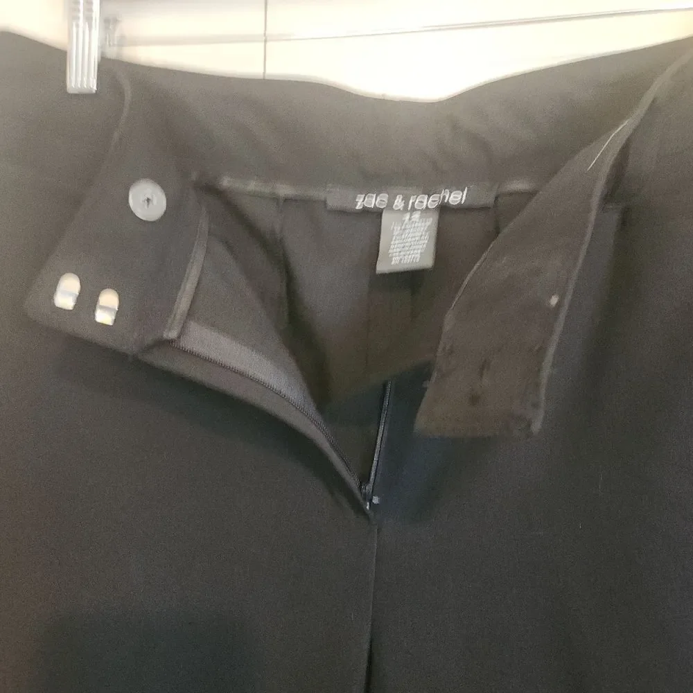 P39 Zac & Rachel black cropped dress pants pockets button detail @ cuffs - Picture 4 of 15